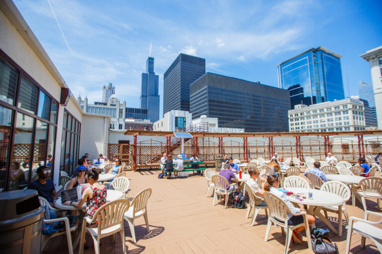 Students Eating Outside.